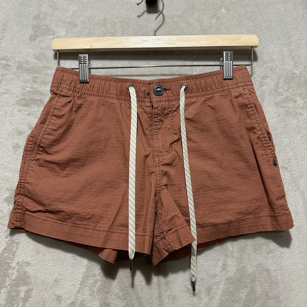 Vuori Ripstop Shorts Women XS Terracotta Rust Hiking Outdoor Drawstring